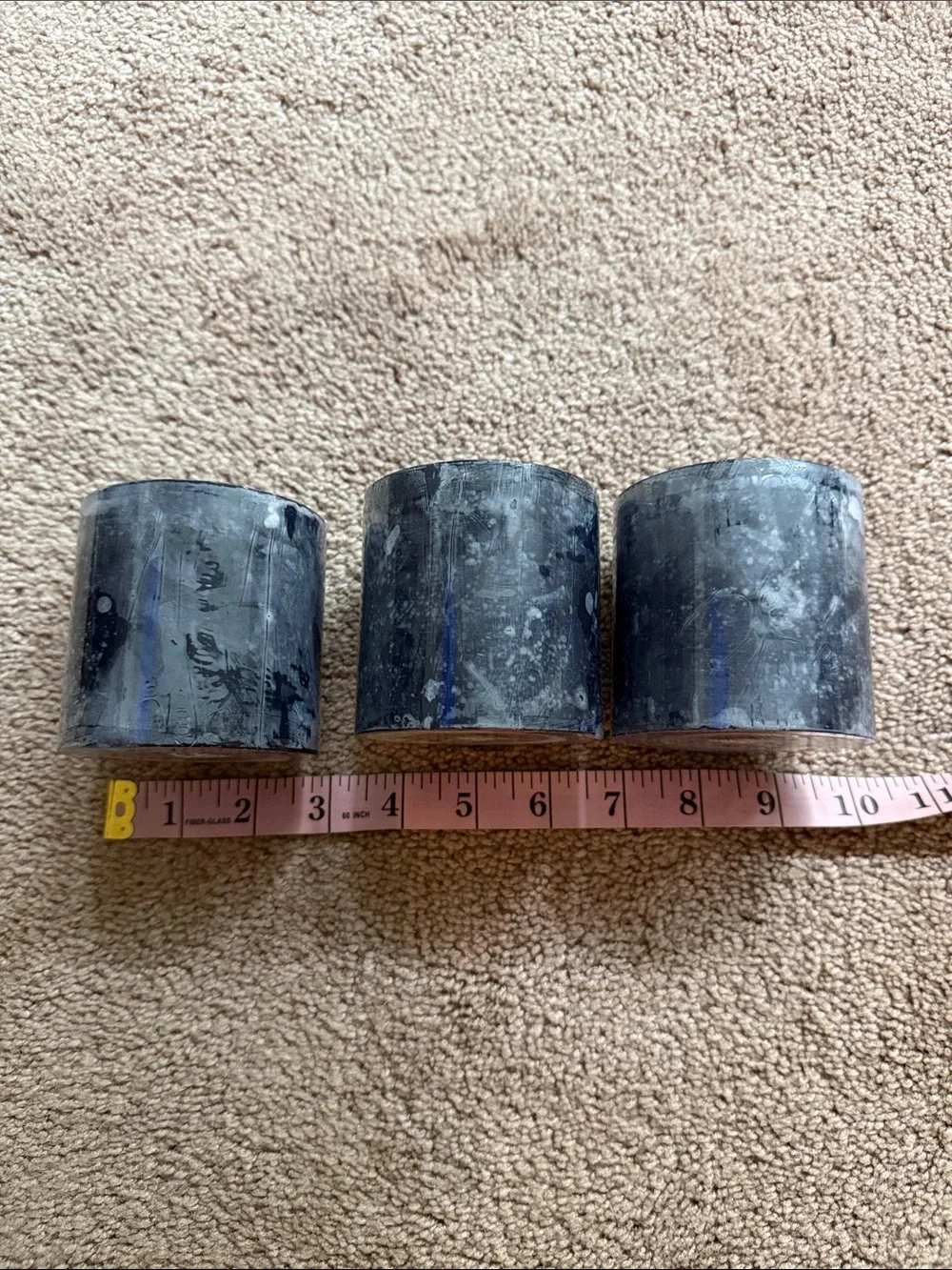 Black Unscented Pillar Candle Set of 3 - 3x3”
